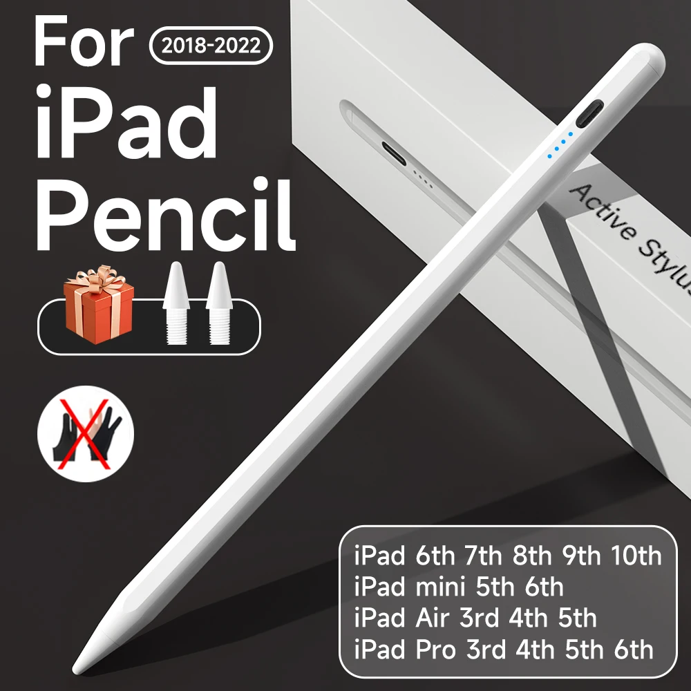 For Apple Pencil Palm Rejection Stylus For iPad Accessories 2022 2021 2019 2018 Air 5 Mini Pro Colored Touch Pen for iPad Pencil