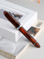 Majohn V60 Transparent Red  Triangular Piston Resin Fountain Pen Ink Writing Pen School Office Business Stationery Supplies Gift 2