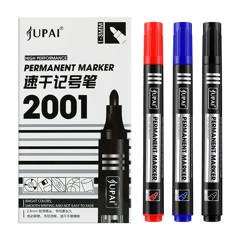 Permanent Marker Pen Marker Pens Permanent Marker Permanent Markers Markers Pen 3/6Pcs/Set Fine Point Waterproof Ink Thin Nib Crude Nib Black Blue Red Ink 1.5mm Fine Color