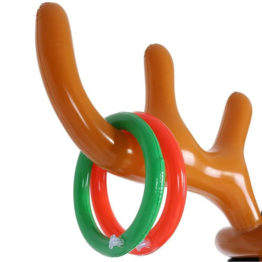 1 Set of Christmas Games Inflatable Reindeer Antlers Throwing Ferrule Christmas Gifts for Kids New Year Christmas Party Outdoor images - 6