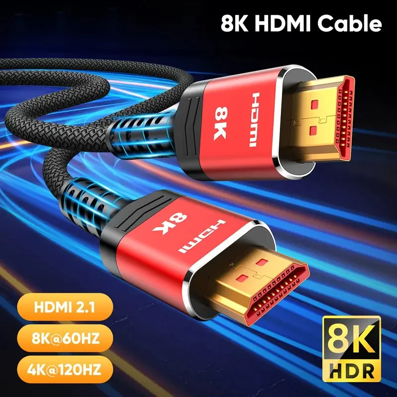 Miziqier Long 8K Hdmi 2.1 Cavi 48Gbps Intrecciato Ad Alta Velocità Cord-4K @ 120Hz 8K @ 60Hz Compatibile Con Roku Tv/Ps5/Ps4/Rtx 3080 3090