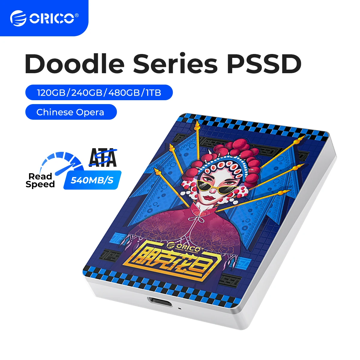 Orico-unidade de Estado Sólido Portátil para Laptop Ssd Externo Sata Usb 3.1 Gen2 Tipo-c 10gbps 2.5 1tb 480gb 240gb 120gb