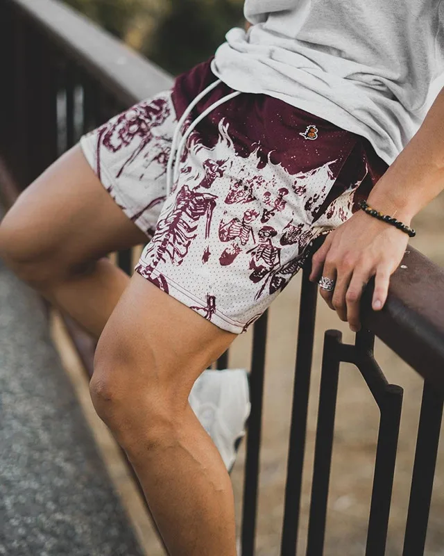 Description Picture 6 of itemMen's Summer Gyms Casual Short Pants Men Fitness Shorts Running Male Jogger mesh sweatpants Workout Beach sports short pants