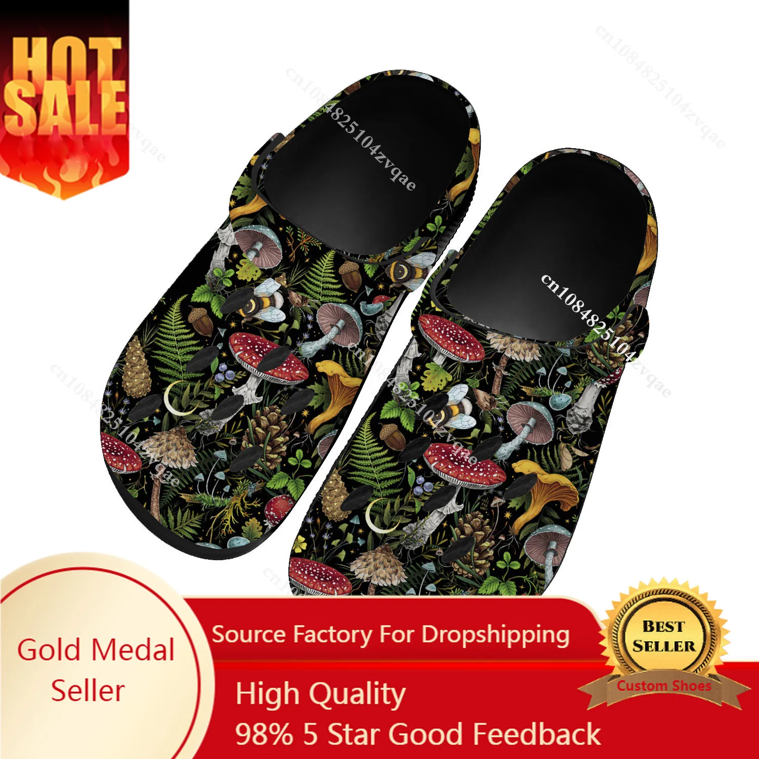 

Mushroom Vintage Water Shoes Mens Women Teenager Sandals Garden Bespoke Home Clog Customized Shoe Custom Made Beach Hole Slipper