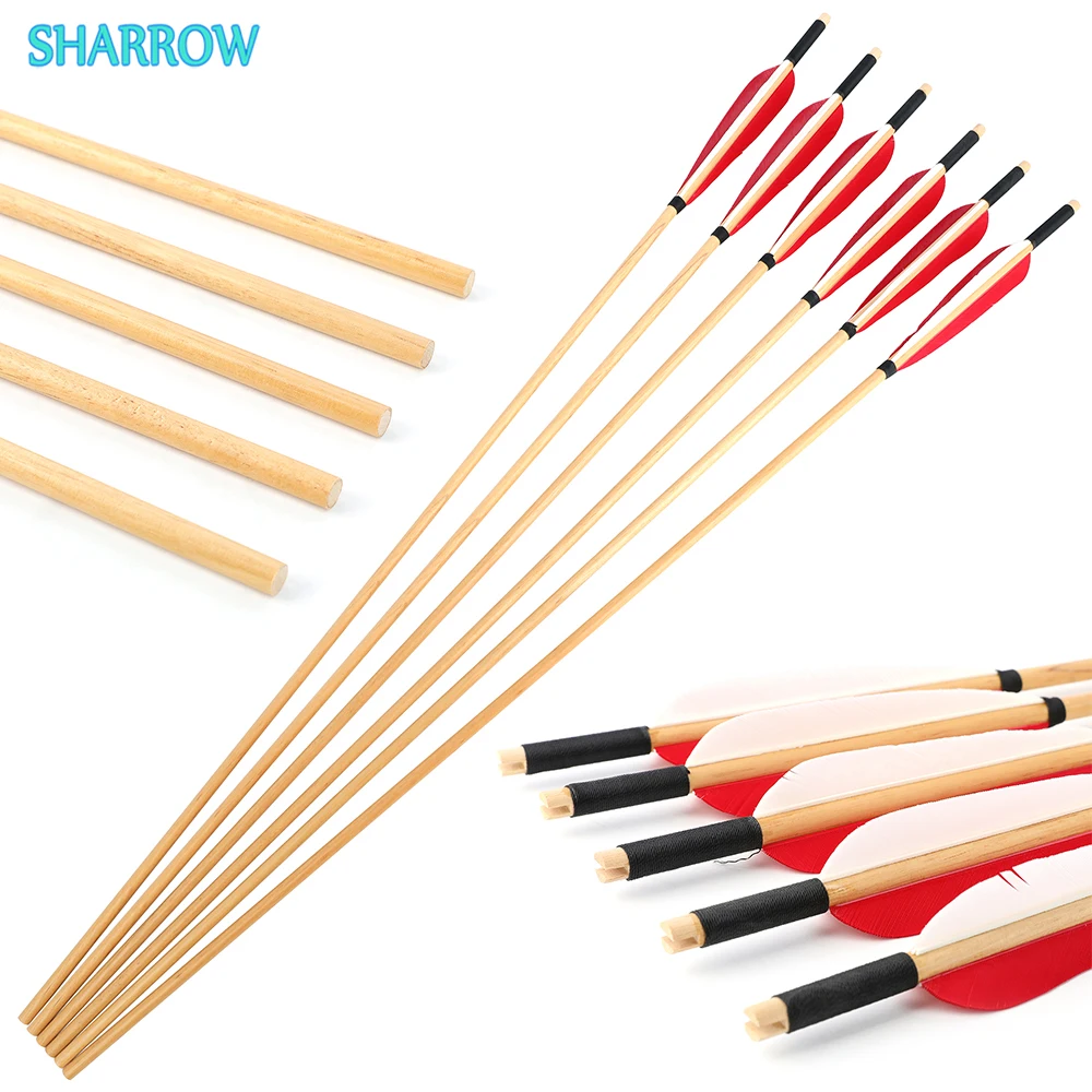 6/12/24pcs 31.5 Inch Wooden Arrows Diameter 8mm 5inch Turkey Feathers for Compound/Recurve Bow Shooting Archery Accessories muxiang 1pc briar wooden bowl suitable for system tobacco pipes random colors bowl inner diameter 20mm pipe accessories