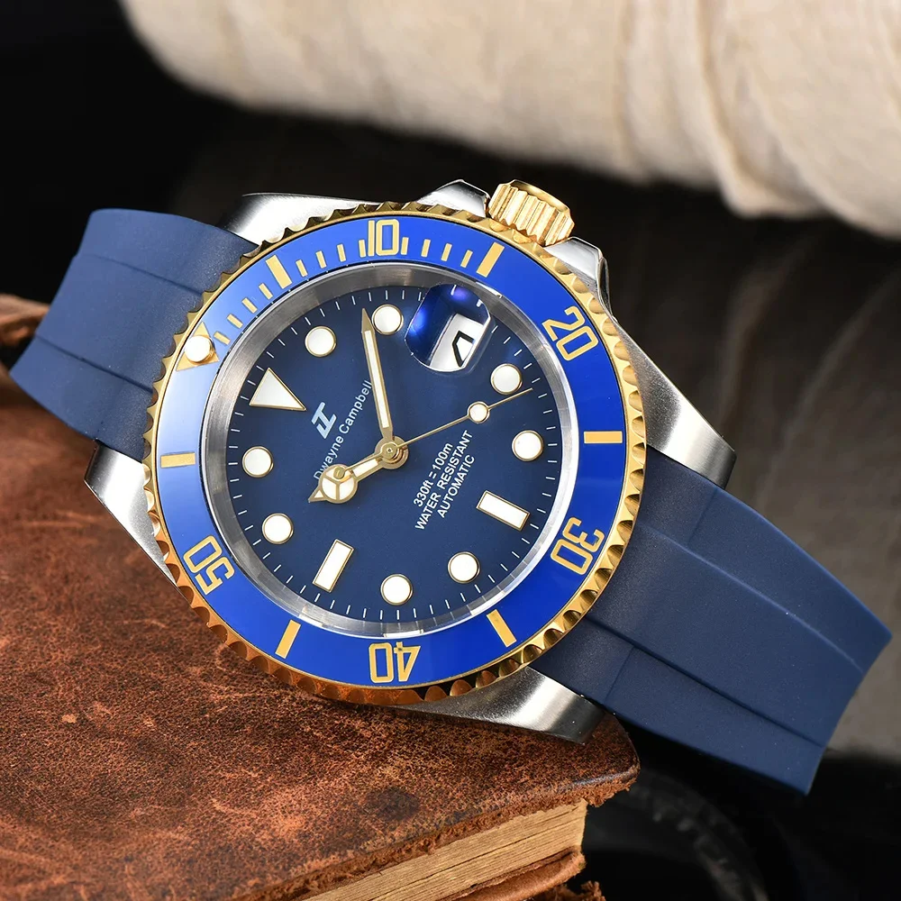 40.5mm Diving Automatic Mechanical Men's watches NH35 Movement Waterproof Wristwatch Sapphire Steel watch