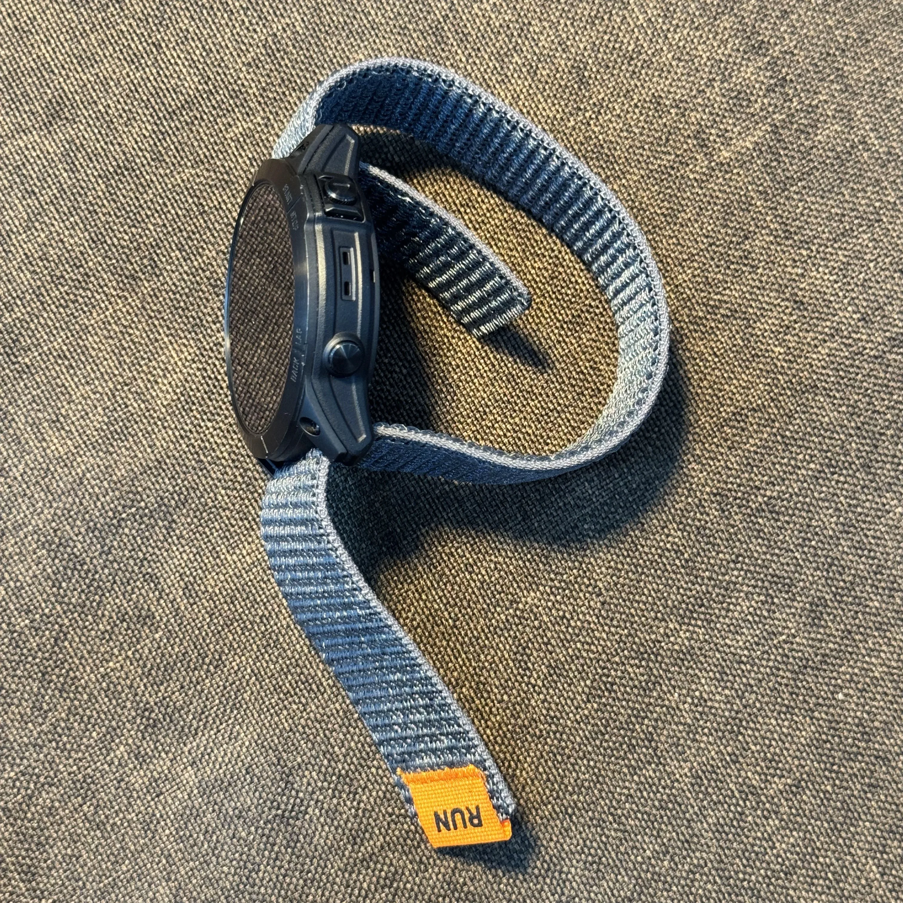 Breathable Nylon Loop Sport Watch Strap, Lightweight Metal-Free Hook & Loop Band