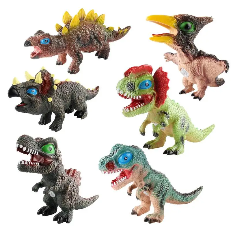 

Soft Dinosaur Toys Realistic Rubber Squeaky Dinosaur Toy Dinosaur Toys Birthday Fall-resistant Toy Gifts With Gleamy Eyes For Bo