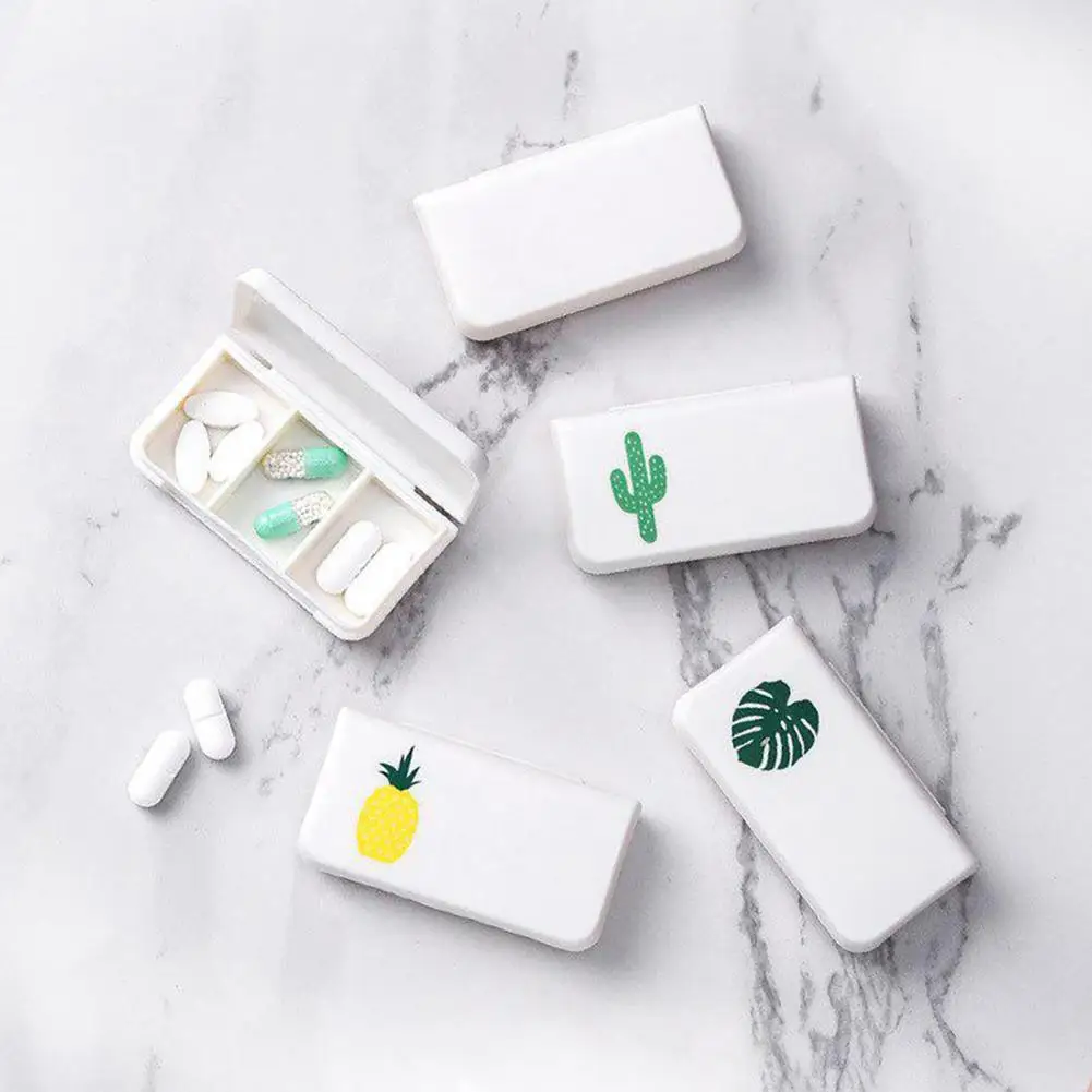 

1Pc Pill Storage Small Size 3 Grids Moisture-proof Eco-friendly PP Small Pill Box Daily Pill Organizer Portable For Kids 알약 저장