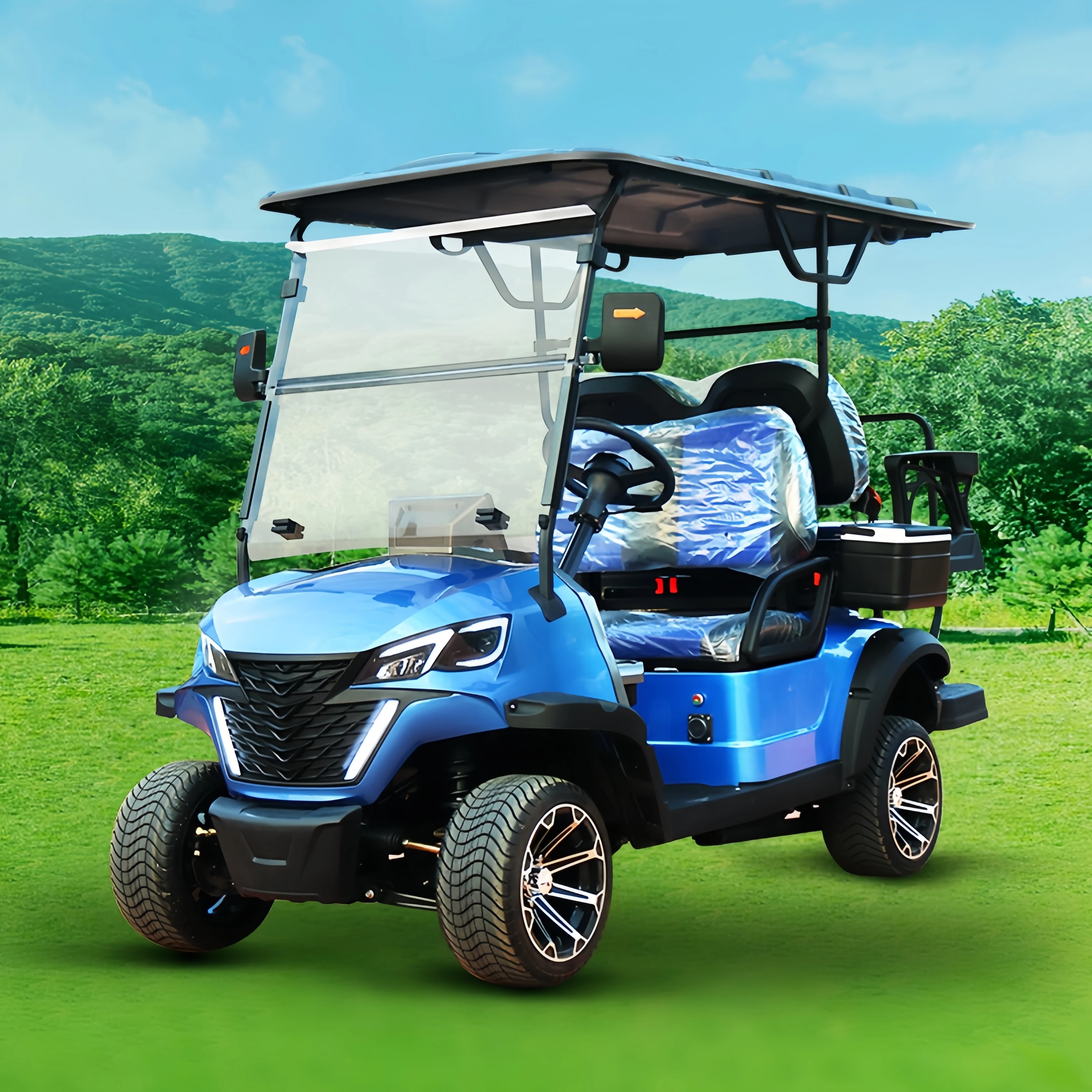 Cheap Luxury 4+2 Seater Low Speed Vehicle 4 Wheel Drive Push Electric Golf Cart For Sale