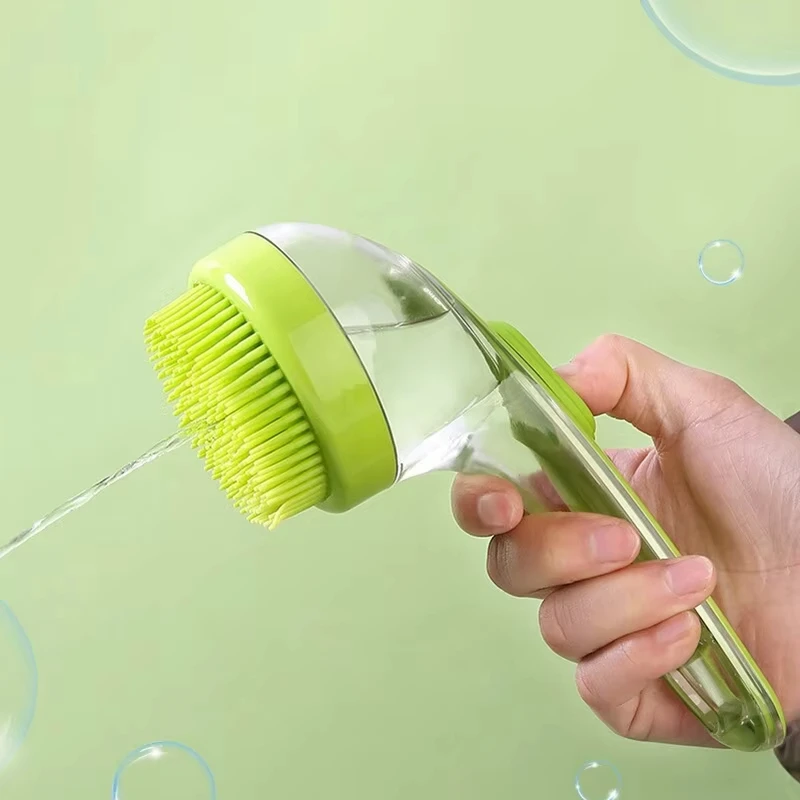 Long Handle Shampoo Brush Bath Brush Scalp Massage Press To Dispense Comb Body Exfoliation Comb Hairdressing Styling Tools 4