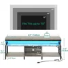 LED Television Stands w/Power Outlets for 70/65 inch,Industrial TV Stand,w/Open Storage TV Table,Center for Living Room, Gray 4