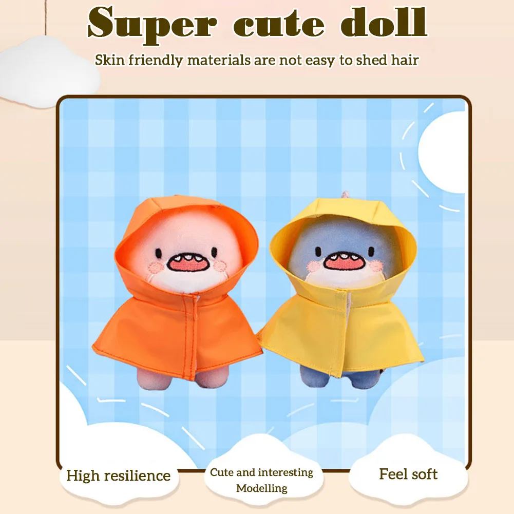 Cute Raincoat Fats Sharks Doll Keyrings Stylish Backpack Keyrings Pendant For Key Handbag Decor 3