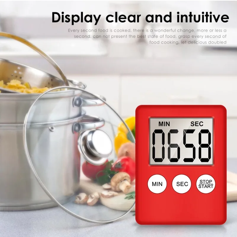 Rectangle LCD Electronic Digital Timer Kitchen Countdown Timer Cooking