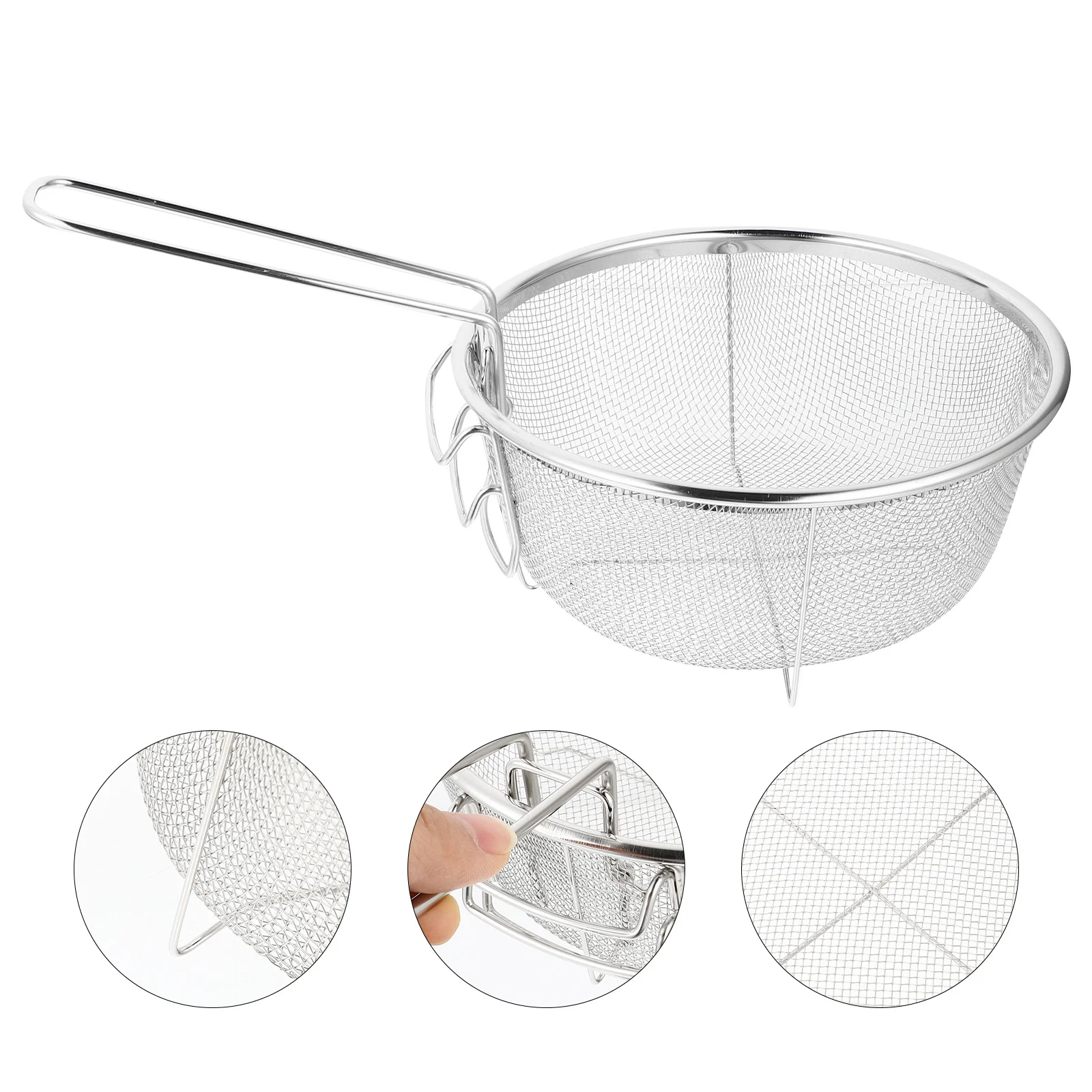 

Deep Fryer Basket Frying Skimmer Stainless Steel Kitchen Tool Metal Strainer for Use with Handle Cooking