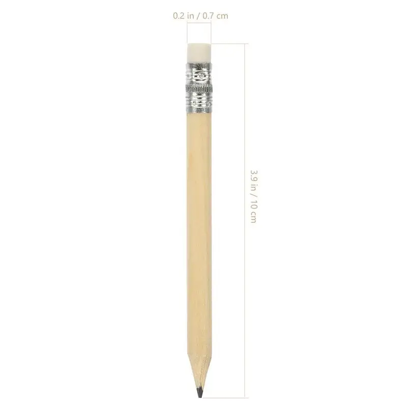 100 szt. 10CM krótkie ołówki pół ołówki małe ołówki Mini kieszeń golfowa ołówki do rysowania pół ołówki z gumką