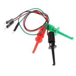 Electrical Hook Test Clip Set with DuPont Line - 3 - Piece Kit (Three colors set)