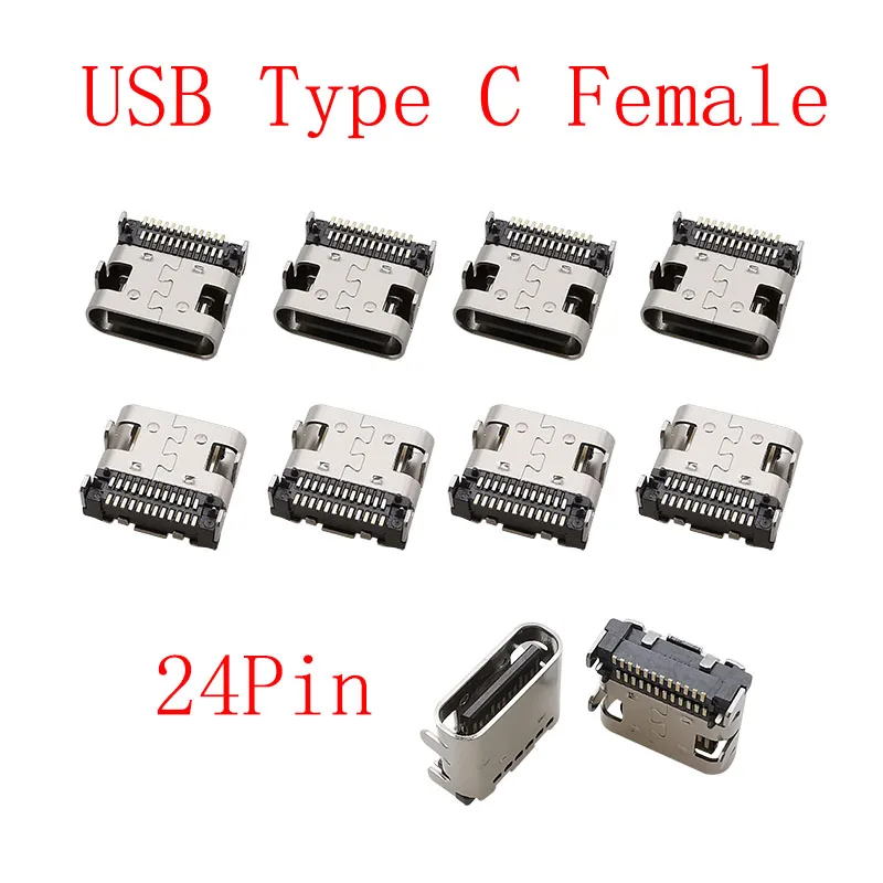USB Type C Female Jack Charging Port Connectors - Pack of 10