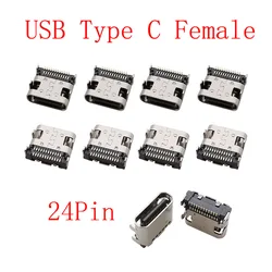 USB Type C Female Jack Charging Port Connectors - Pack of 10 (S 24Pin)