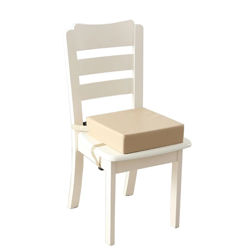 PU Booster Seat Cushion Highchair Cushion Pad Waterproof Design Adjustable Safety Belt Chair Pad for Dining Table Home