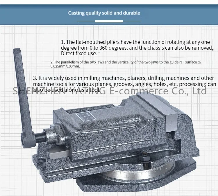 NewElectric 8 Inch QH Heavy Duty Milling Machine Flat Pliers Drilling Machine Pr
