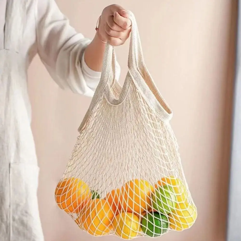 

Portable Reusable Grocery Bags Fruit Vegetable Shopping Bag Cotton Mesh String Organic Organizer Handbag Net Tote Shopping Bag