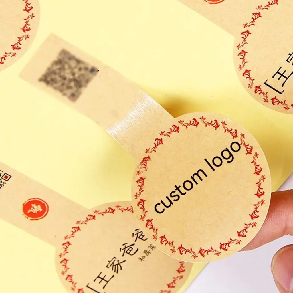 Customized Kraft Paper Lolly Shape Handmade Stickers Personal Gift and Baking Decoration Packing Labels with Your Own Name
