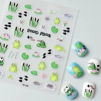 Frogs 5D Nail Stickers Decals For Nails Sticker Ongles Fake Nail Tattoo Wrap Slider 1