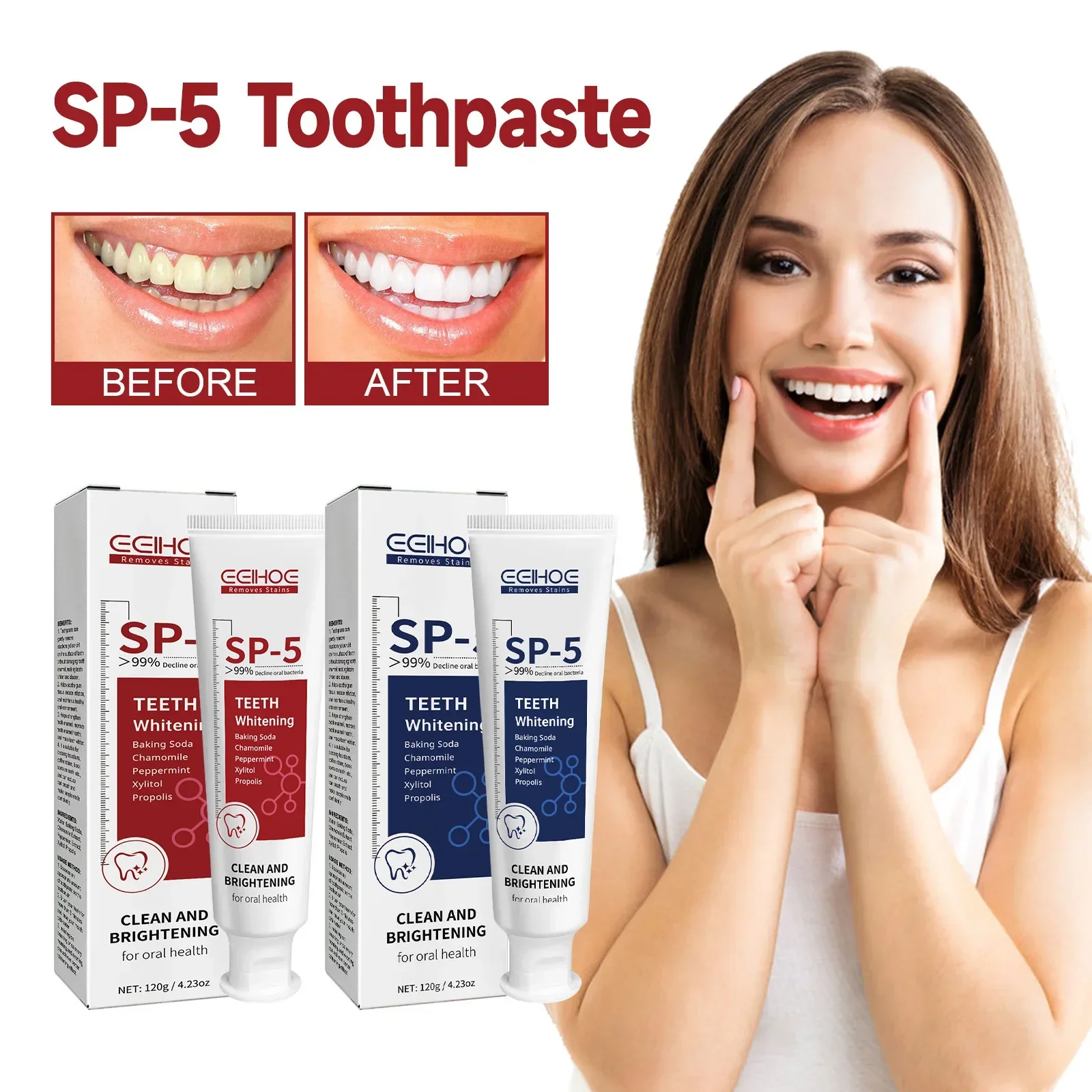 

Whitening Teeth Caries Toothpaste SP 5 Gum Tooth Decay Repair Paste Dental Tartar Stain Cleaner Remove Bad Breath Oral Care 120g