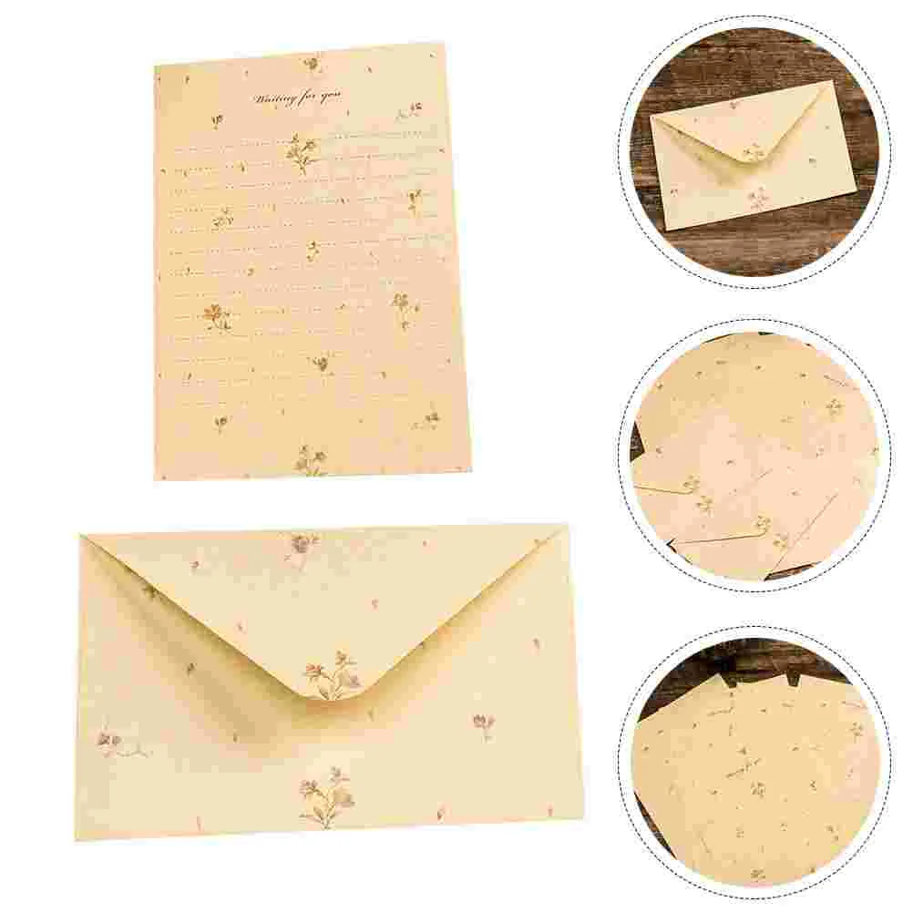 

Letterhead Envelope Greeting Paper Kit Writing The Gift Valentine Envelopes Floral with Papers Stationery