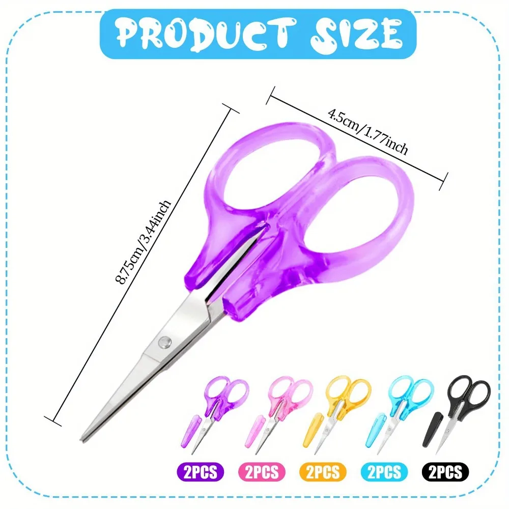 Stainless Steel Small Scissors with Protective Sheath Office Handheld Use Ideal for Handicraft Paper Cutting and Household Use - 2