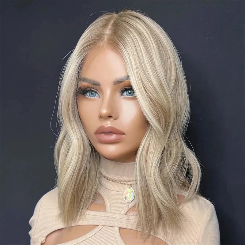 Short Wave Bob Lace Front Wig Synthetic Baby Hair Wig