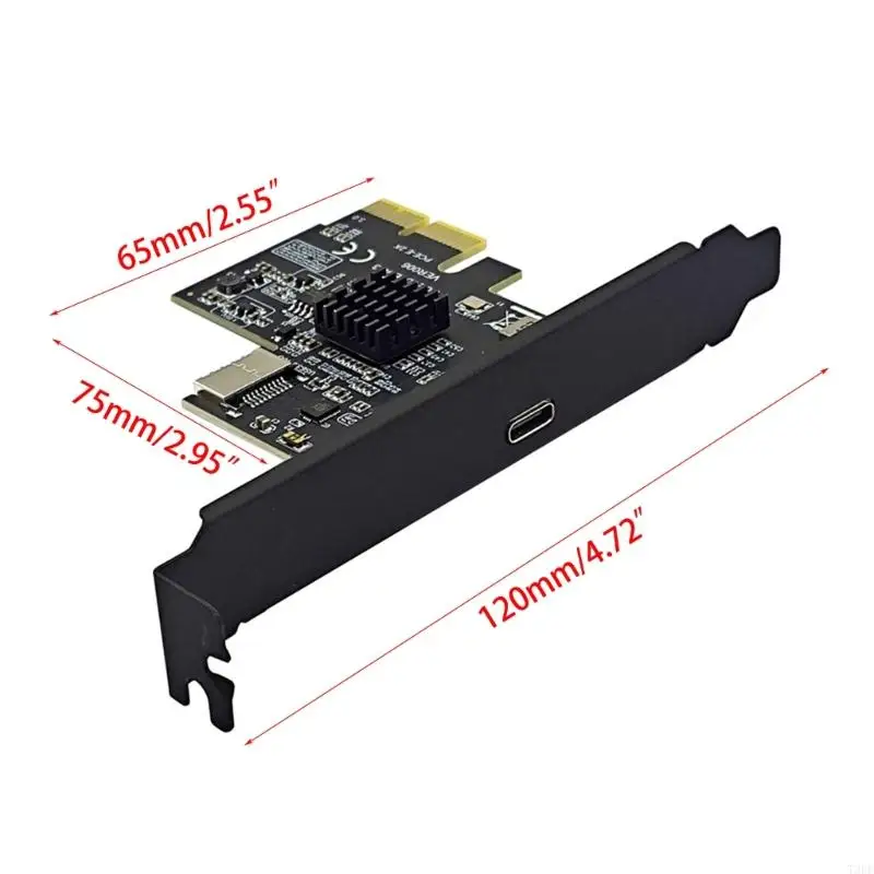 T3EE PCIe to USB 3.2 Gen2 Cards 10Gbps PCIE Expansion Cards with Type C Type USB C PCIE for Desktop Computer
