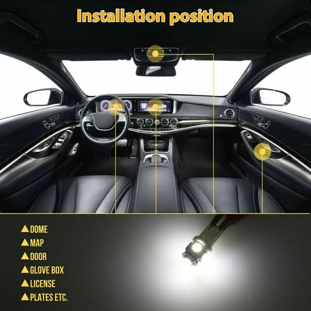 Kit De 42 Bombillas LED Para Coche - Luz Blanca 6000K Para Interior, Mapa, Cajuela Y Matrícula