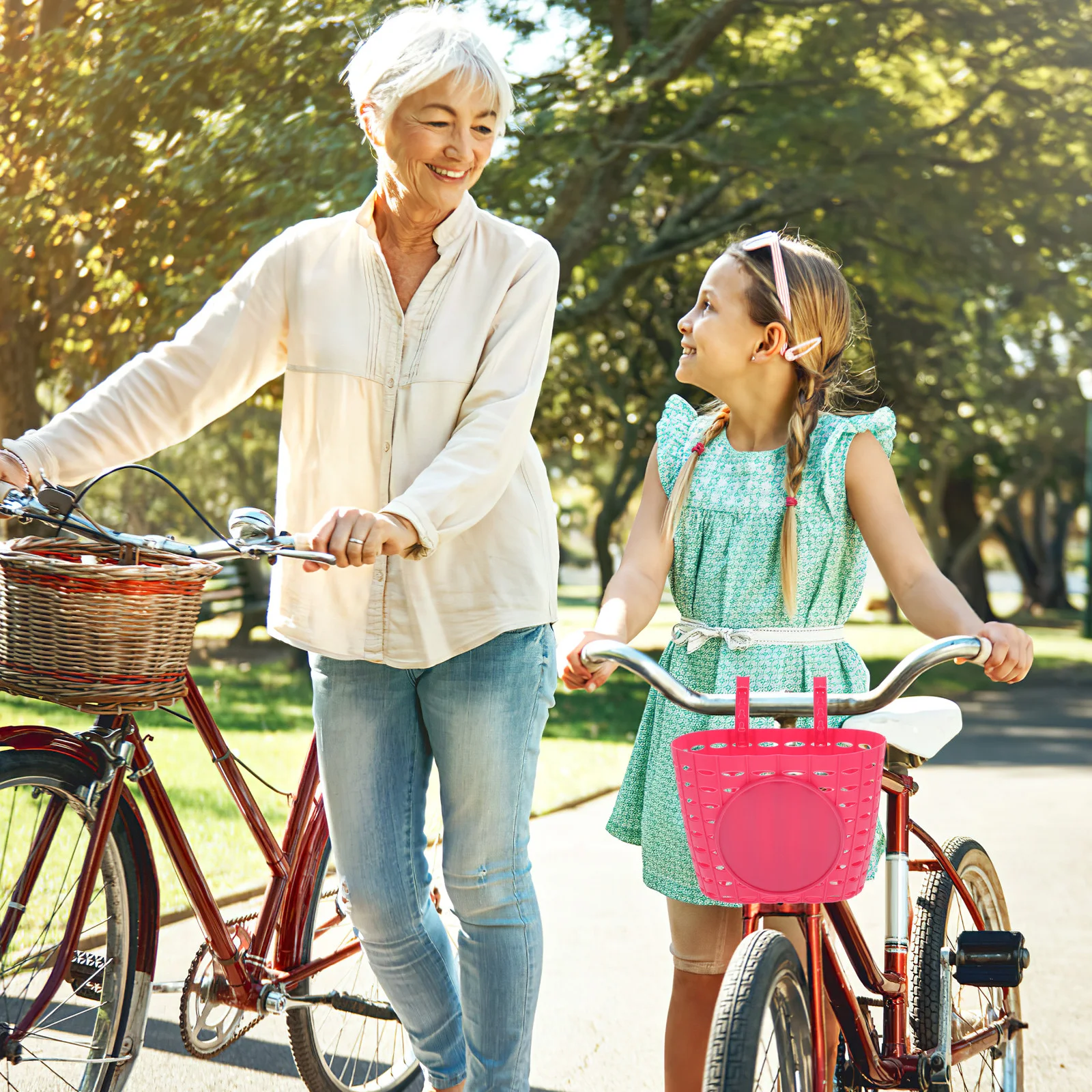 

Kids Bike Basket Front Handlebar Basket for Kids Boys ( Rosy )