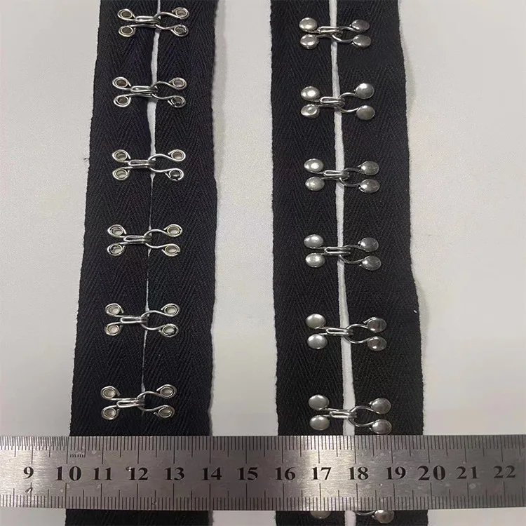 Superior 1-5yards/lot 4cm wide Eyes Hook Webbing Buckle Clips Garment Accessories DIY Handmade Material Trims Decoration X1043
