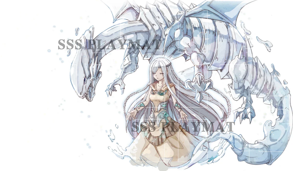YuGiOh Blue-Eyes White Dragon TCG Mat Maiden with Eyes of Blue