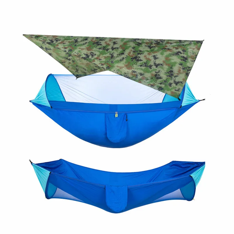 Large Camping Hammock with Mosquito Net and Rain Fly- 2 Person Portable Hammock with Bug Net and Tent Tarp , Hammock Tent 