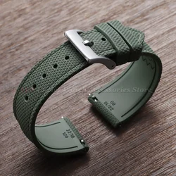 Enhanced FKM Rubber Waterproof Sports Watch Band with Quick Release - Wristband 20mm, 21mm, 22mm - 22mm (Green)