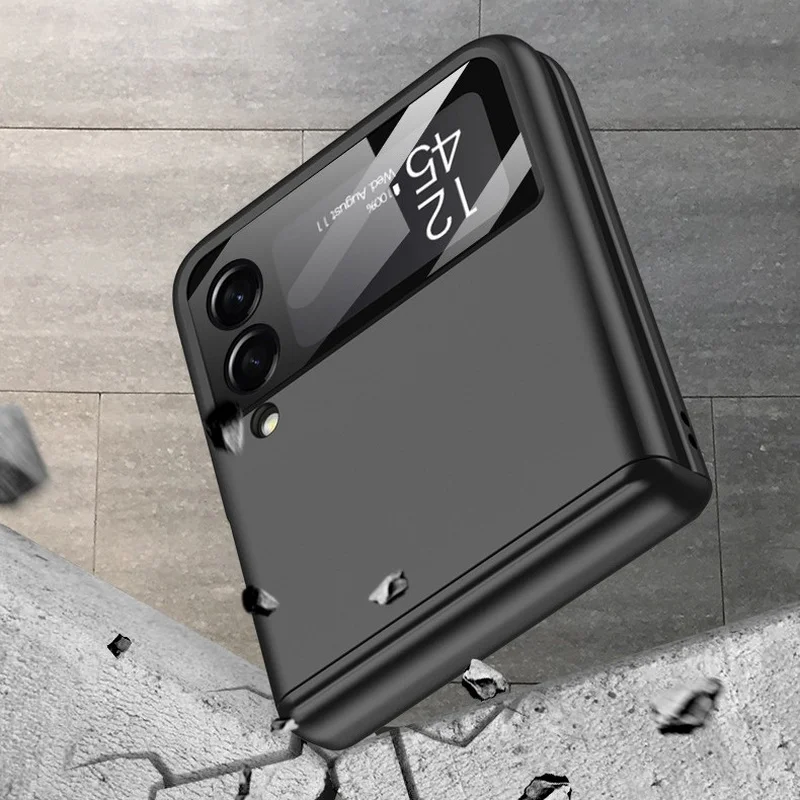 Luxury Case for Galaxy Z Flip 3 4 5G Magnetic Hinge Full Protection Cover Camera Glass Business Hard Back Case for Z Flip3 Flip4