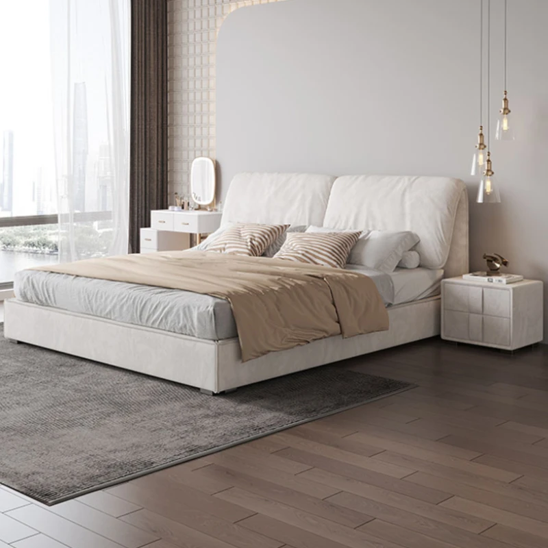 Nordic High End Bed Storage King Queen Twin White Bed Luxury Modern Aesthetic Letto Matrimoniale Multifunzione Mobili Per La Casa