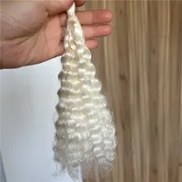 Bonne qualité nouvelle couleur blanche bouclée Mohair pour poupées bébé Reborn/poupée Bjd couleurs noir marron Bbay Reborn réel Mohair 3