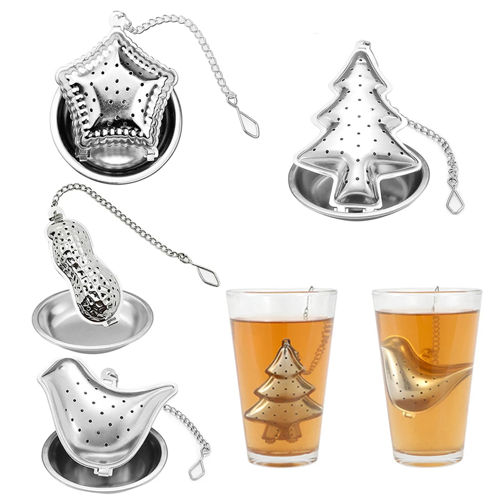 

Creative Bird Tree Tea Infuser Teapot Tray Stainless Steel Spice Tea Strainer Herbal Filter Teaware Accessories Kitchen Tools