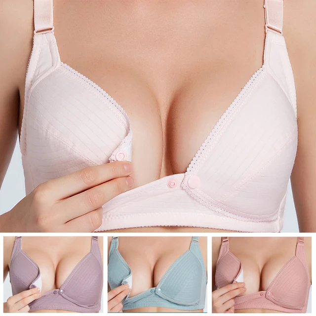 Soft Wire Free Nursing Bra 100% Cotton Breastfeeding Maternity Suckling  Button Brassiere for Pregnant Women Underwear Clothing - AliExpress