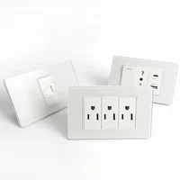 Prise de courant murale ignifuge blanche 118x75mm, double USB type-c 20W, Charge rapide, panneau de commutation en verre trempé 110V, US thaïlande 5