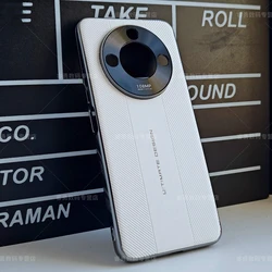 Luxury PU Leather Stripe Full Coverage Plating Back Cover - Premium Case with Bumper Protection for Honor X70 (WHITE)