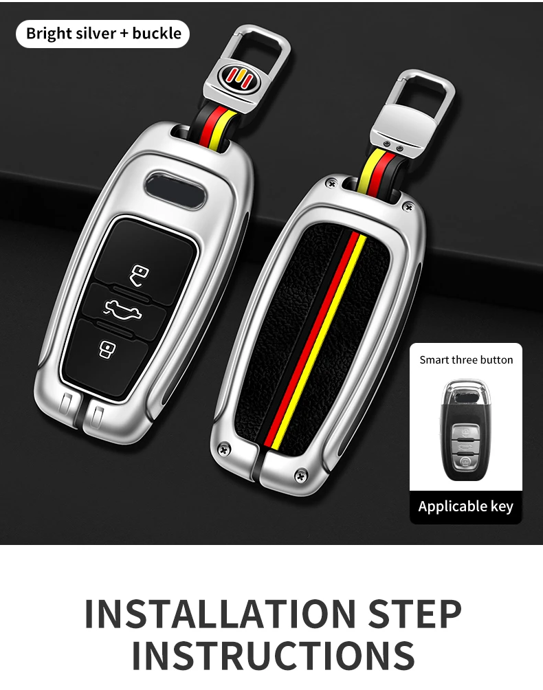 Custodia/cover per Chiave/telecomando in lega per Audi A1 A3 A4 A5 A6 A7 A8 Quattro Q3 Q5 Q7 2009-2015 accessori - S87051a4c89a24428a5383a8fe79177b0v