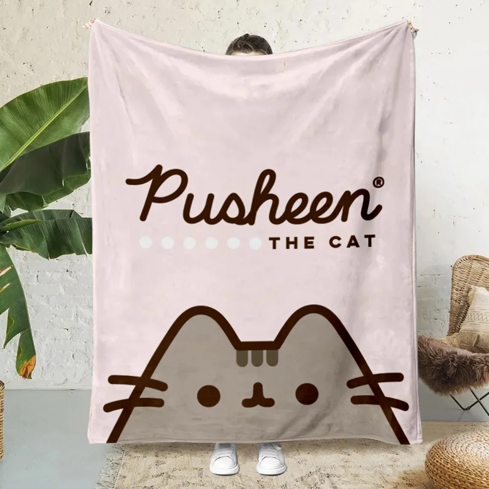 Hot Cute Funny P-Pusheens Cat Printed Blanket Picnic Blankets Warm Blanket Soft and Comfortable Blanket Home Travel Birthday 2