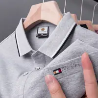 Top qualité été à manches courtes coréen nouvelle mode coton doux couleur Pure revers coupe ajustée décontracté hauts hommes poche polos 3