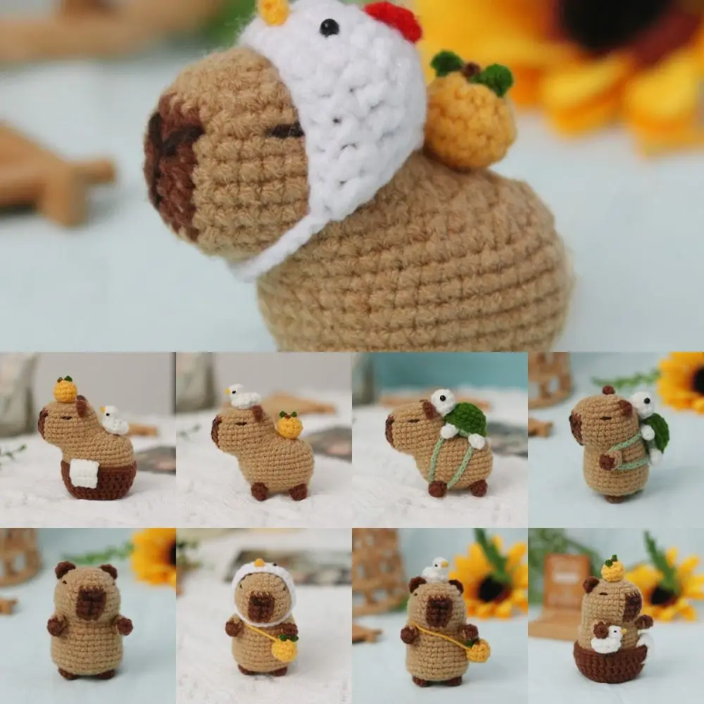 Cute Beginner Crochet Stuffed Animal Kit Handmade with Crochet Hooks Capybara DIY Kit DIY Set Guinea Pig Yarn Set 1PC crochet kit